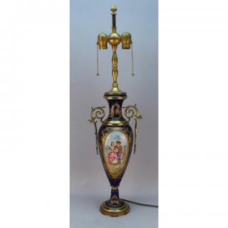 Appraisal: Antique French Sevres Style Porcelain Lamp as is Antique French