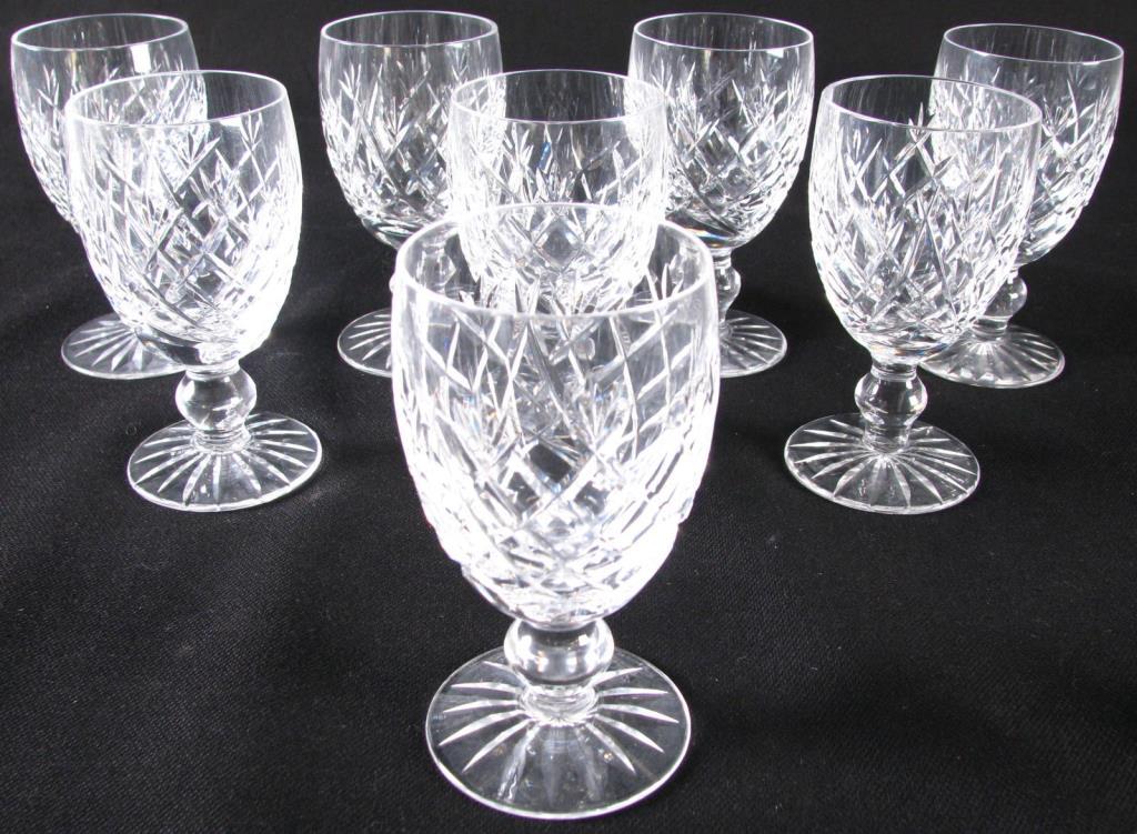 Appraisal: Set of Eight Waterford 'Avoca' Wine Glasses cut foot design