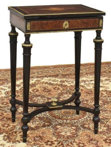 Appraisal: French Napoleon III travailleuse dressing table late th c ebonized