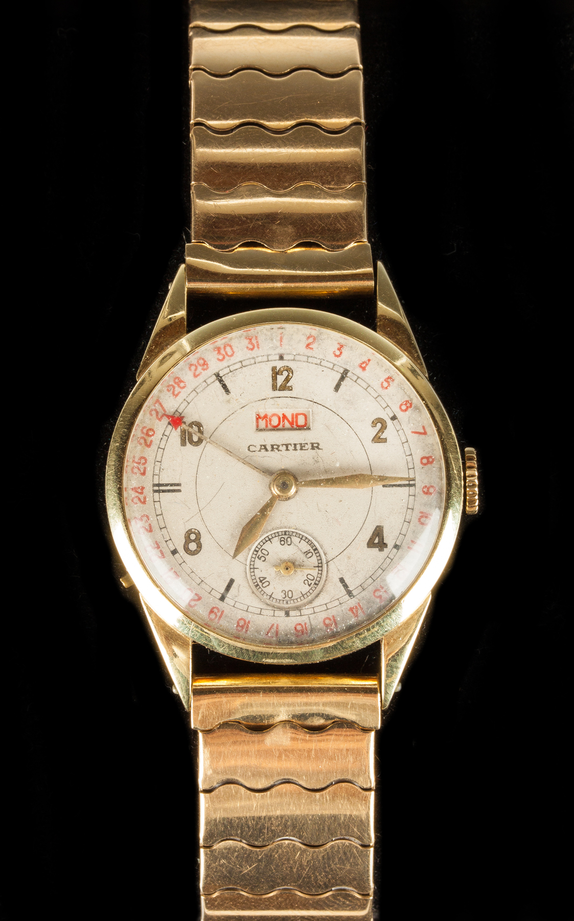 Appraisal: Cartier K Gold Men's Watch LeCoultre Co jewel movement