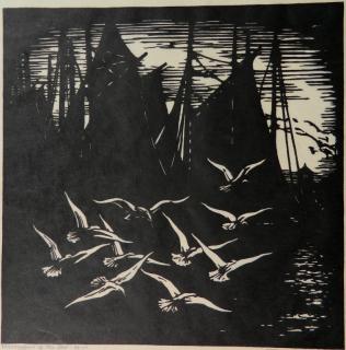 Appraisal: Donald Witherstine woodcut Donald Witherstine American - - ''Messengers of