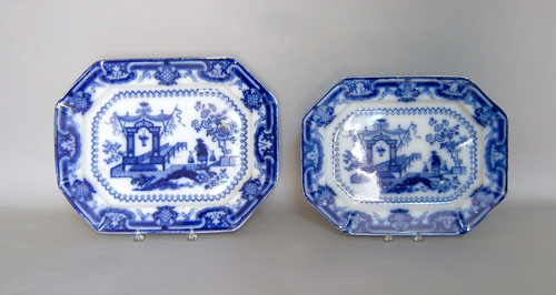 Appraisal: Two flow blue platters th c l w and l