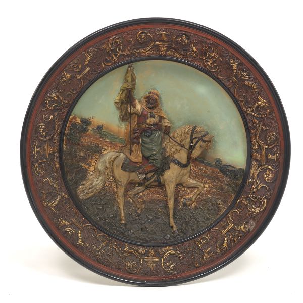 Appraisal: AMPHORA NEOCLASSICAL OVERSIZED EARTHENWARE WALL PLAQUE FOR JOHANN MARESCH AFTER