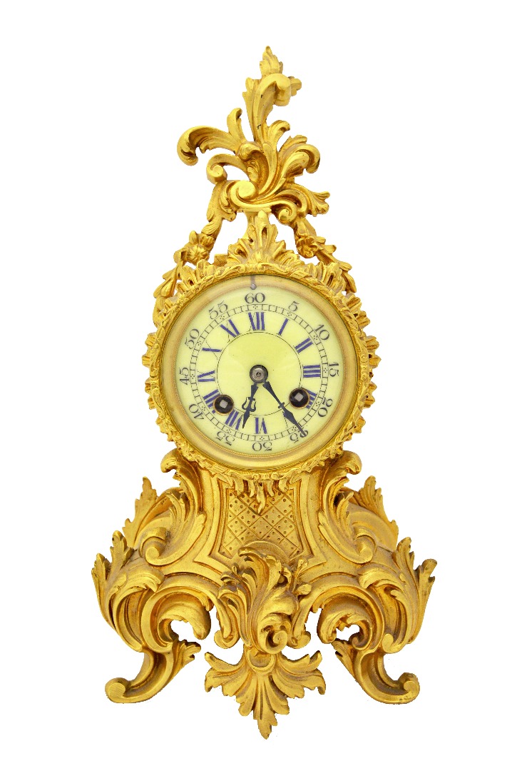 Appraisal: A French Louis XVI style gilt metal mantel clock late