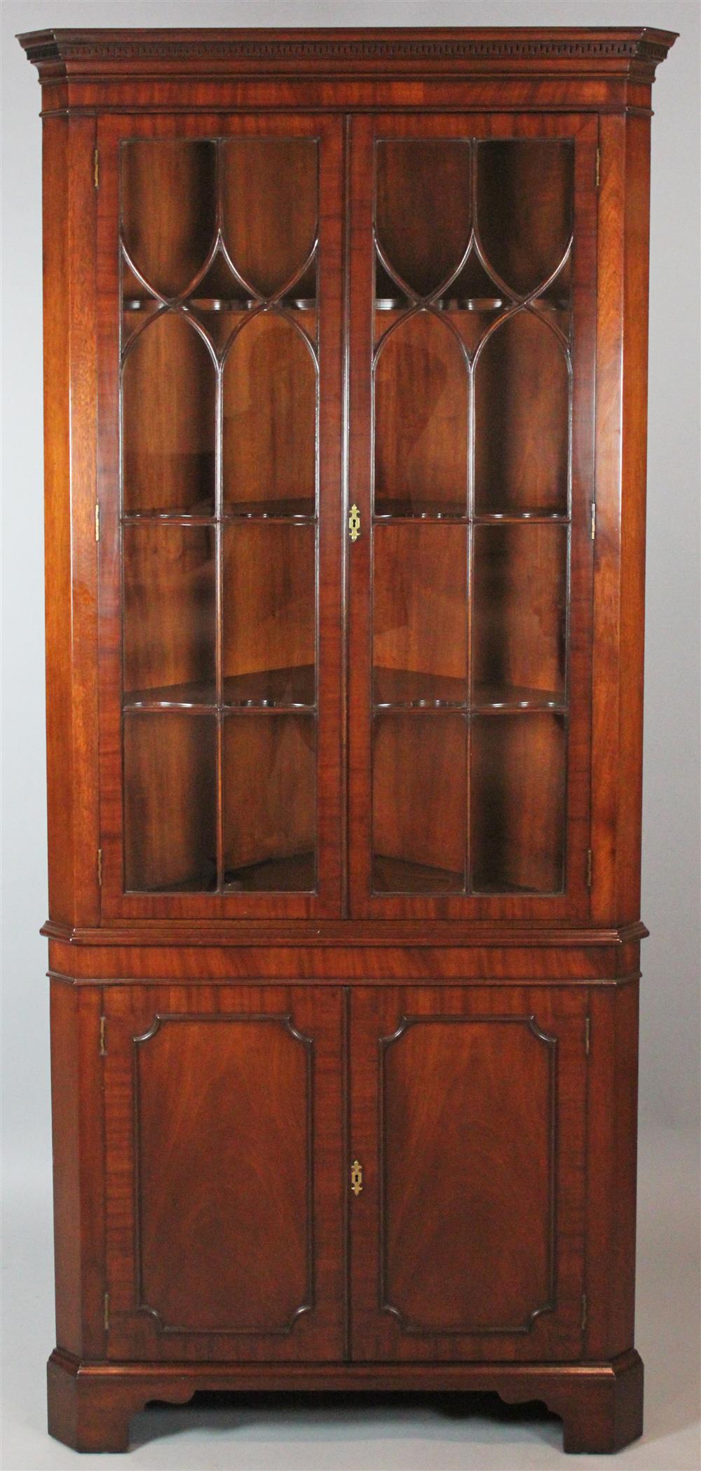 Appraisal: PAIR OF WOOD HOGAN B- GEORGE III STYLE MAHOGANY CORNER