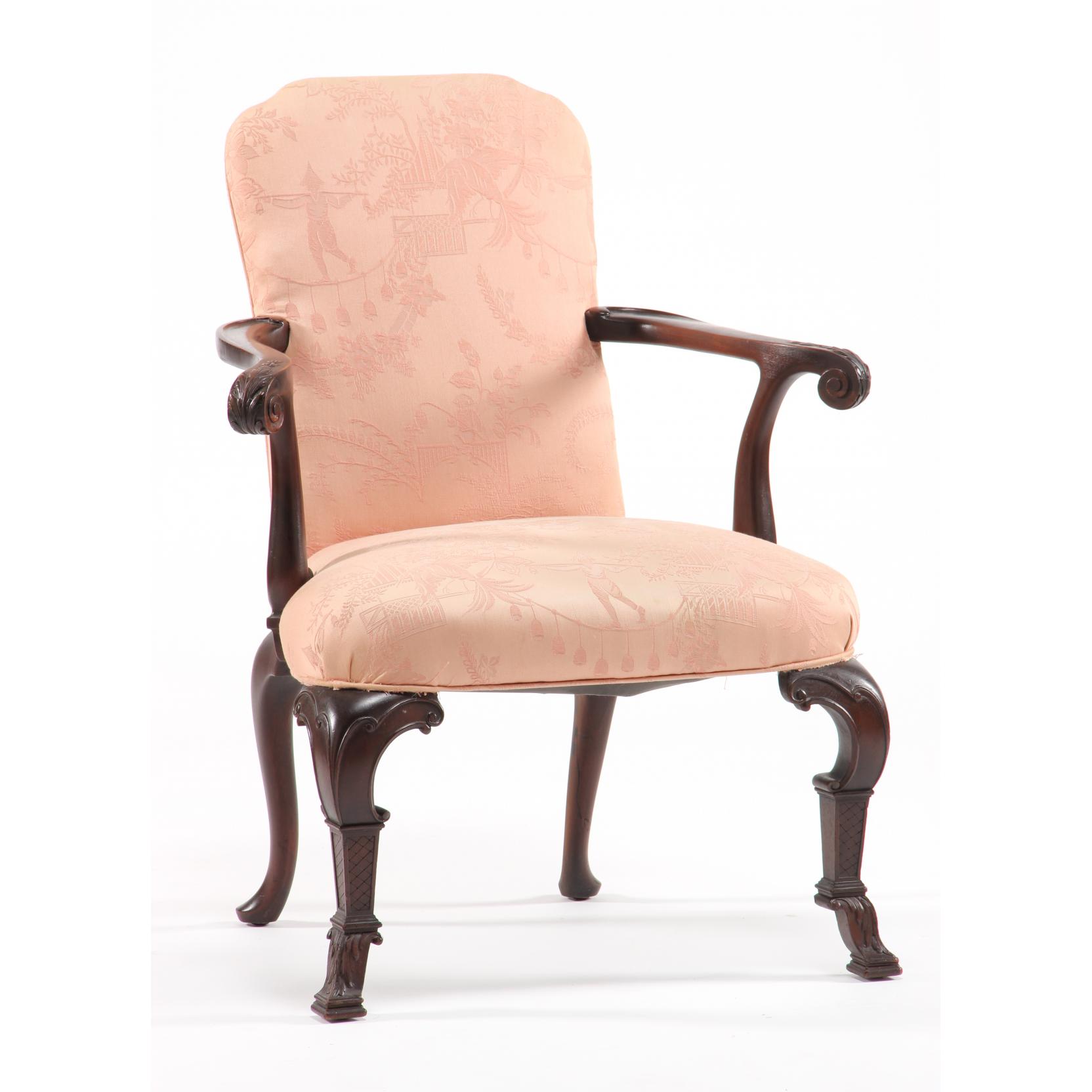 Appraisal: American Colonial Style Arm Chair early th century mahogany in