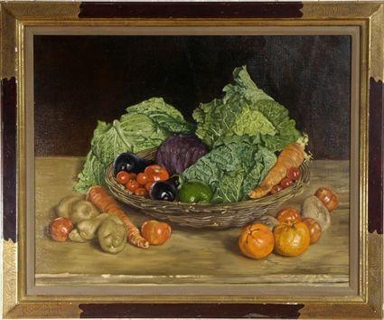 Appraisal: A Christian th C Still Life with Vegetables Oil on