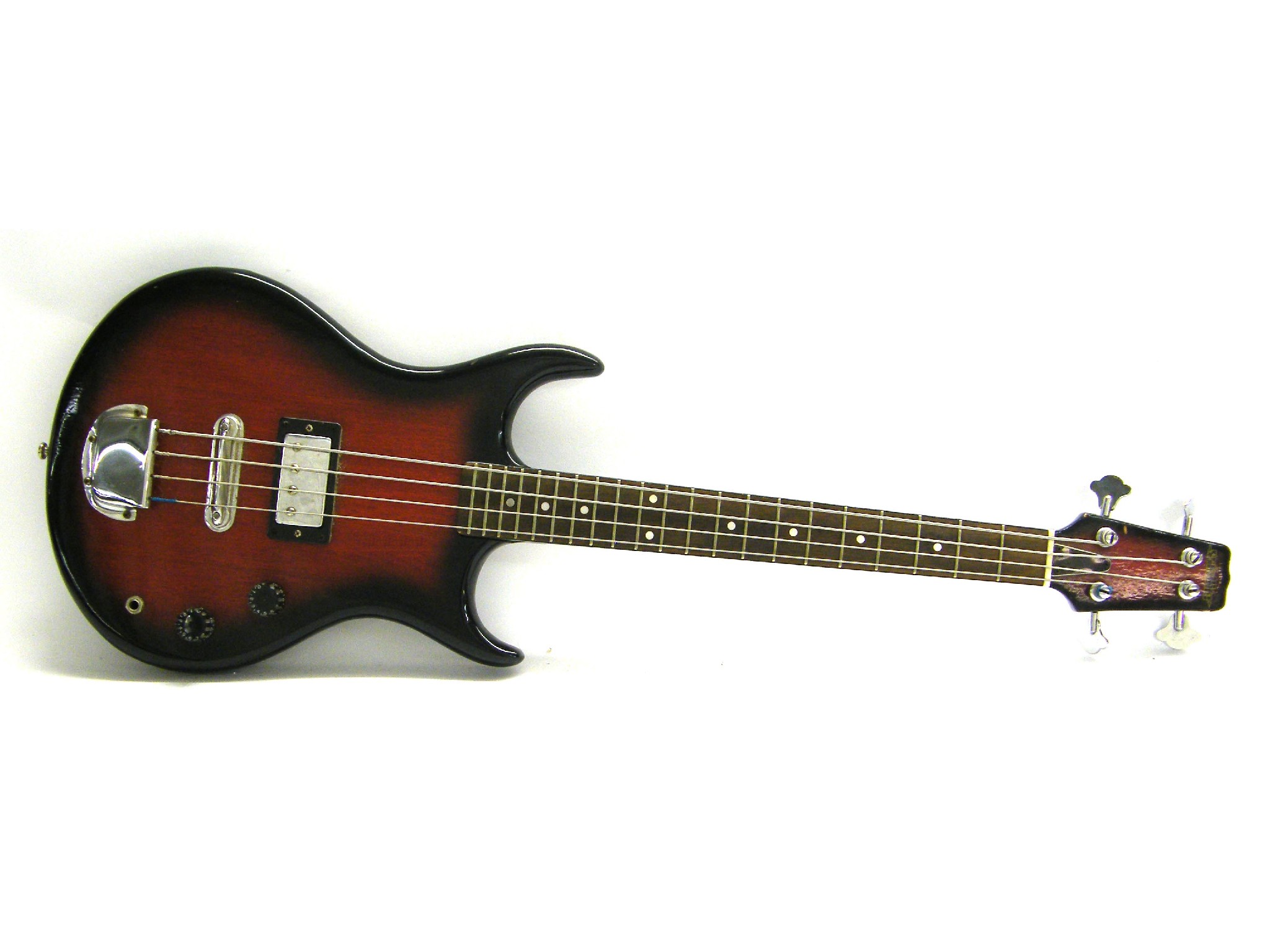 Appraisal: s Satellite half scale student bass guitar red burst finish