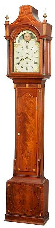 Appraisal: American Federal Inlaid Mahogany Tall Case Clock dial signed Effingham