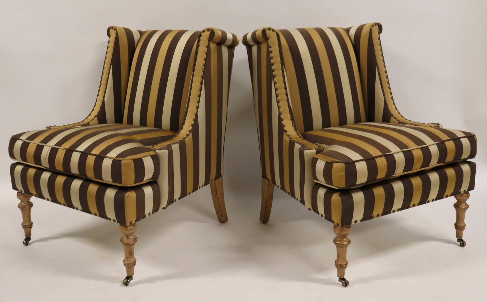 Appraisal: VINTAGE PAIR OF LEE JOFA WENTWORTH CHAIRS Nice silk upholstery