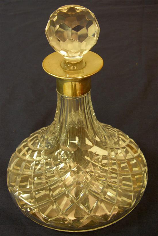 Appraisal: Modern cut glass and silver mounted ship's decanter Birmingham h