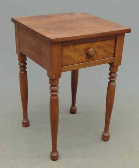 Appraisal: th c single drawer turned leg stand Top '' x