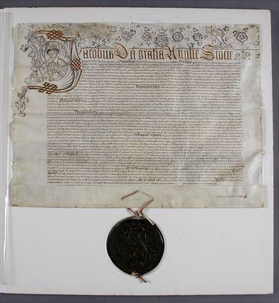 Appraisal: JAMES I KING OF ENGLAND - - MANUSCRIPT DOCUMENT ON