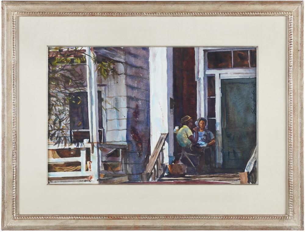 Appraisal: SHIRL GOEDIKE B THE PORCH SNACK watercolor on paper signed