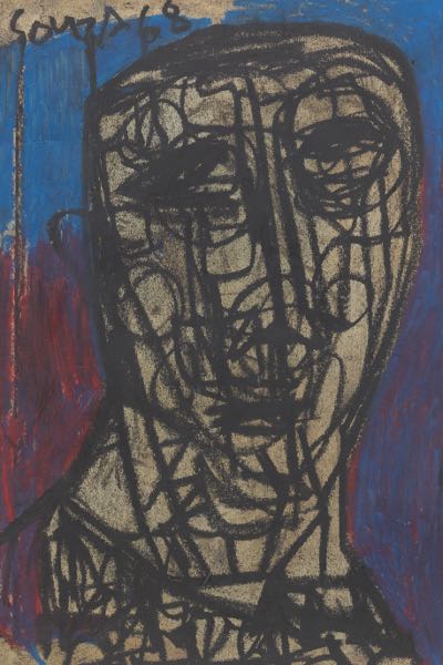 Appraisal: FRANCIS NEWTON SOUZA INDIAN - x Untitled Head Acrylic on