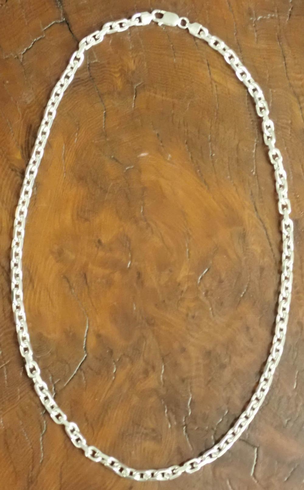 Appraisal: ITALIAN STERLING CABLE LINK CHAIN the oval links with faceted