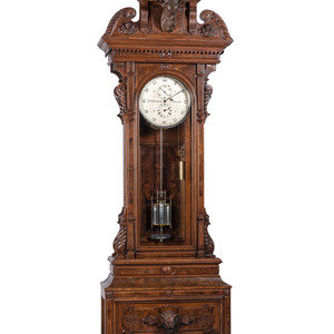 Appraisal: An Impressive Renaissance Revival Carved Walnut Tall Case Regulator Clock