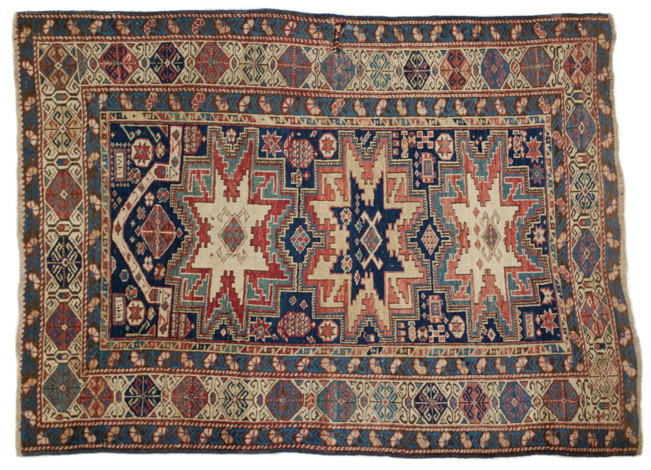 Appraisal: RARE CAUCASIAN KUBA PRAYER RUG Leshgi Star design c hand