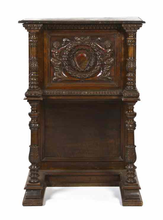 Appraisal: A Continental Carved Secretaire a Abattant having a rectangular top