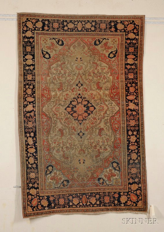 Appraisal: Motasham Kashan Rug Central Persia late th century even wear