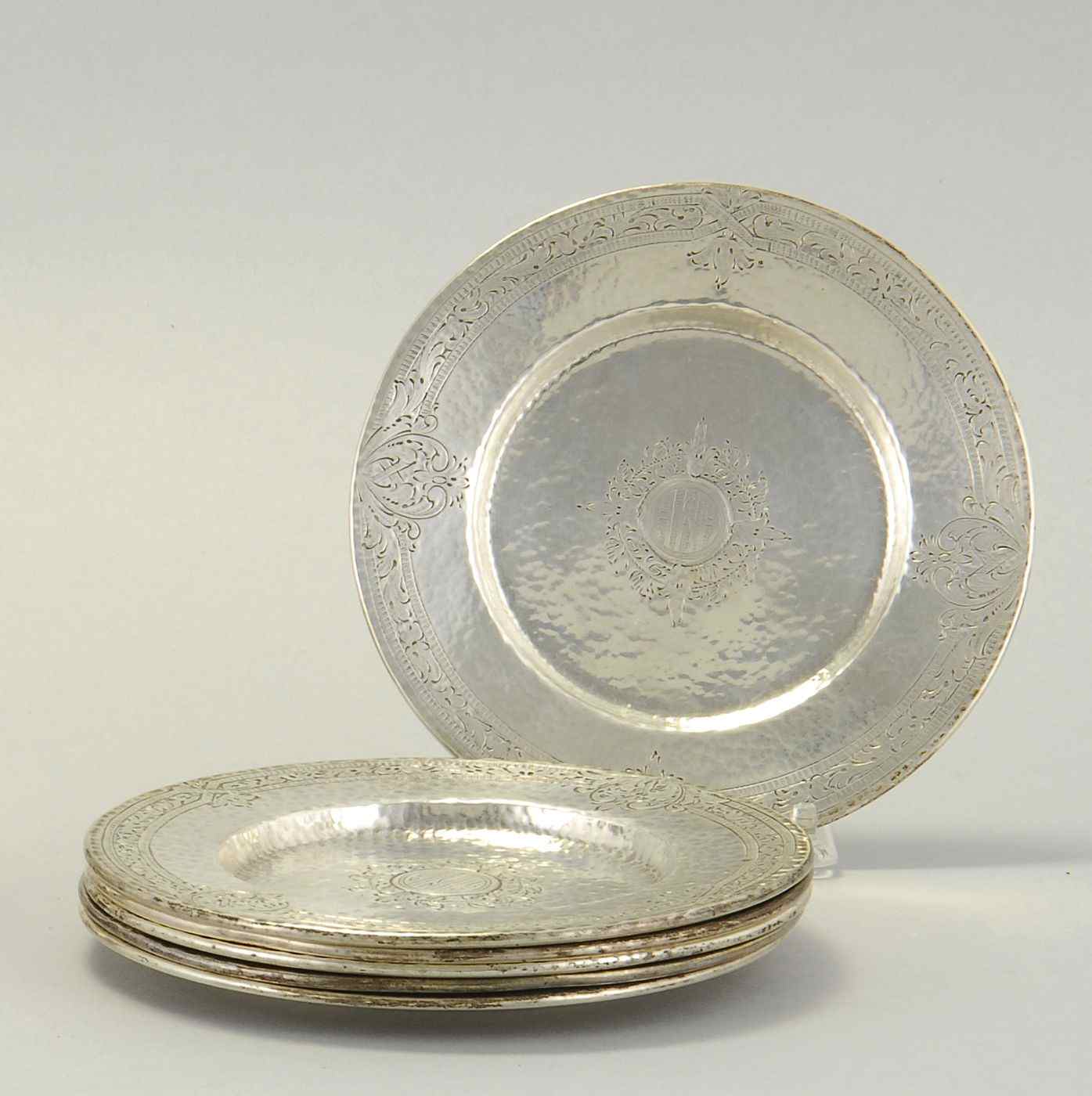 Appraisal: SIX BALTIMORE SILVER MFG CO STERLING SILVER BREAD PLATESCirca -