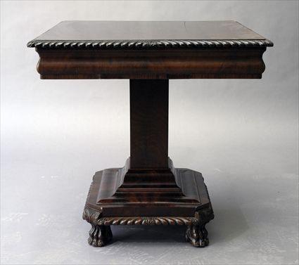 Appraisal: Late Classical-Style Mahogany Center Table Comprised of antique and later