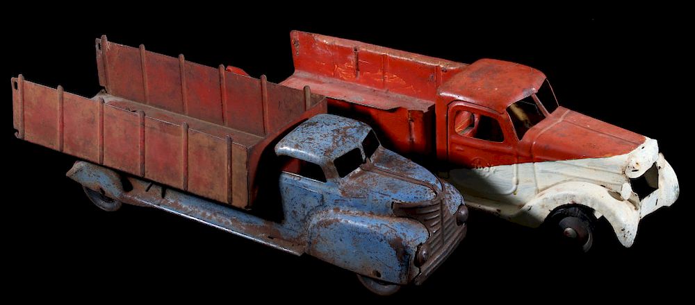 Appraisal: Mid th Century Metal Toy Ice Dump Trucks Offered in