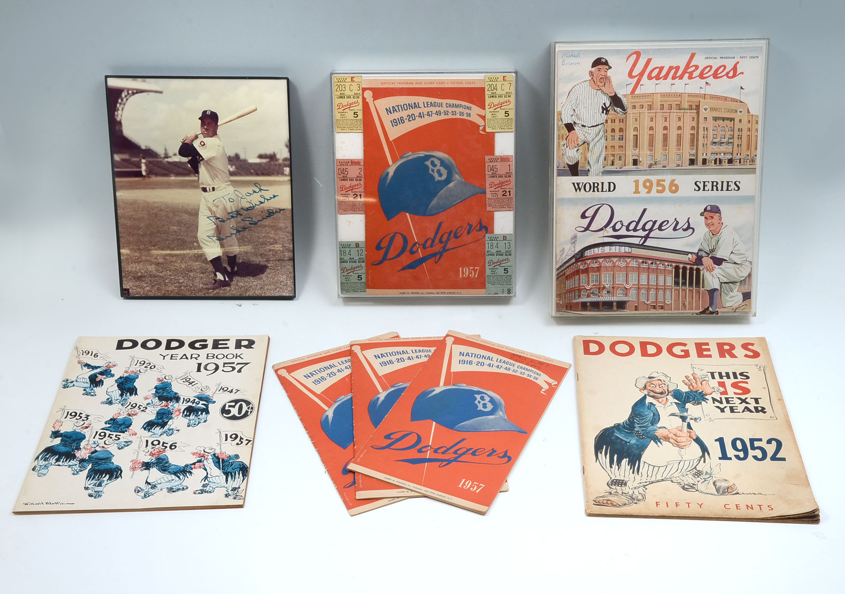 Appraisal: EXCITING BROOKLYN DODGERS MEMEROBILIA LOT Three programs with scorecards inside