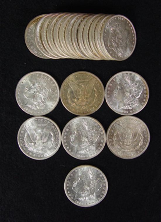 Appraisal: Roll of BU Morgan Dollars Dated -O Grade range MS