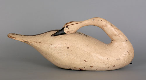 Appraisal: Contemporary preening swan decoy th c l