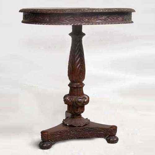 Appraisal: An Anglo Indian William IV Rosewood Round Tilt-Top Side Table