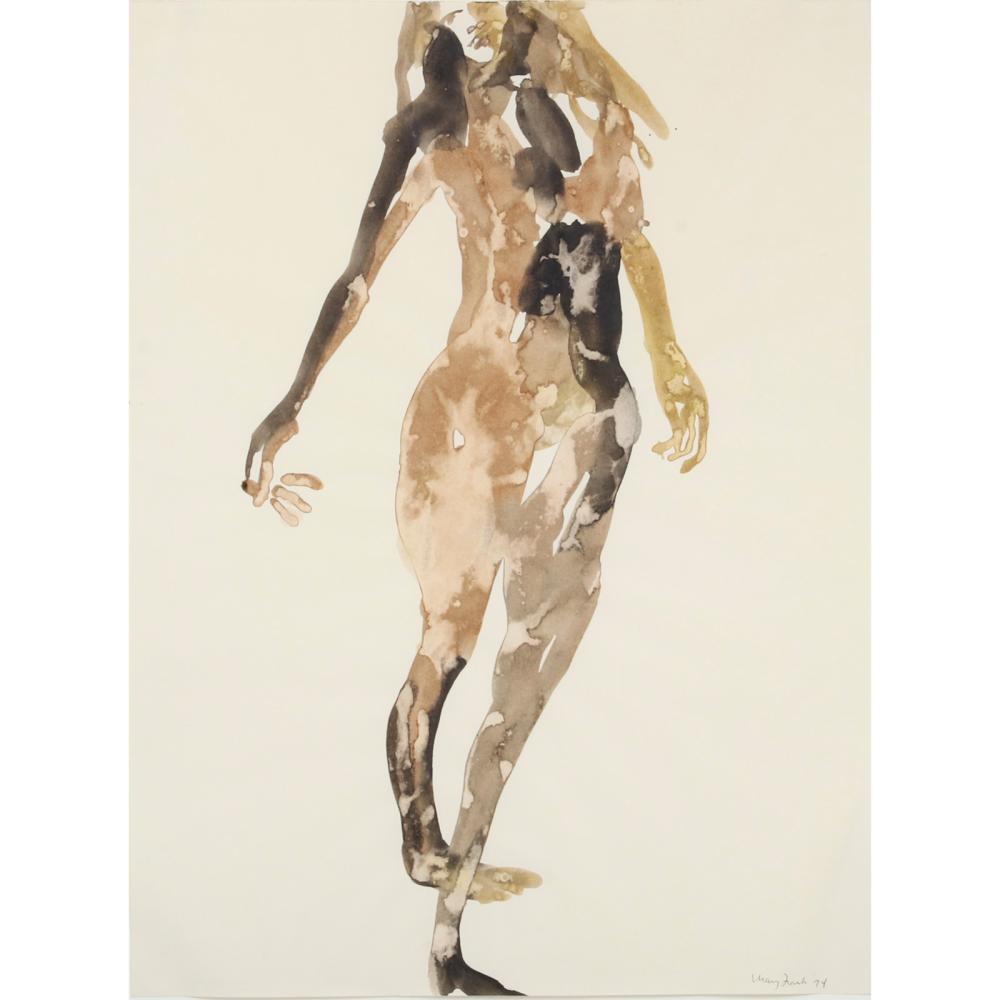 Appraisal: MARY FRANK ENGLAND NEW YORK B UNTITLED FEMALE FIGURE WATERCOLOR