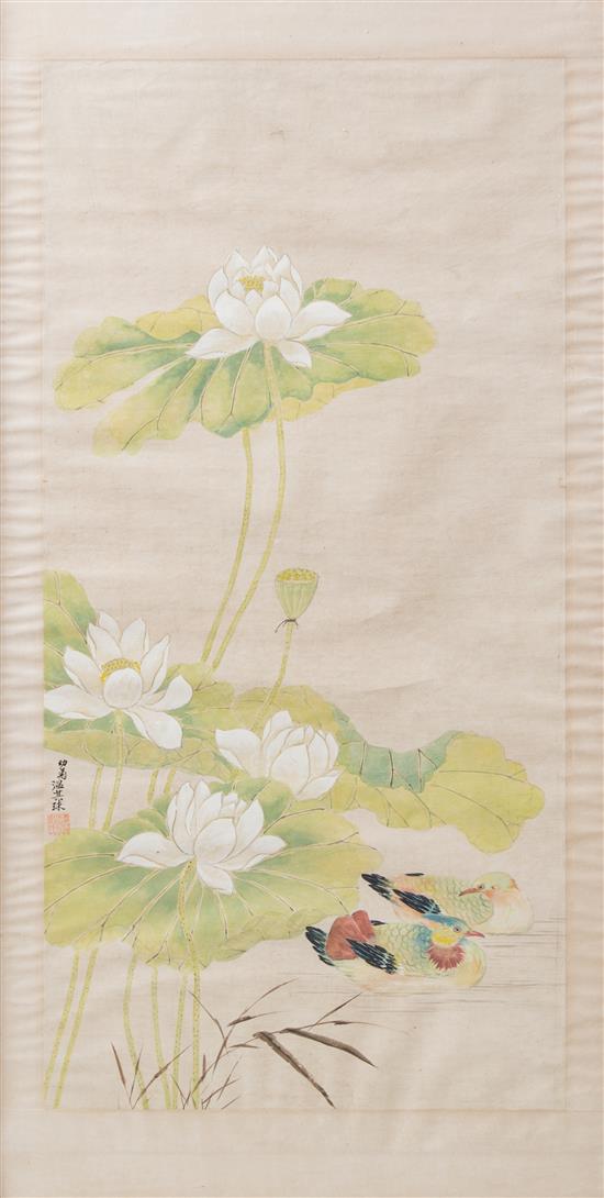 Appraisal: Sale Lot Qiqiu Wen China - Lotus and Ducks ink