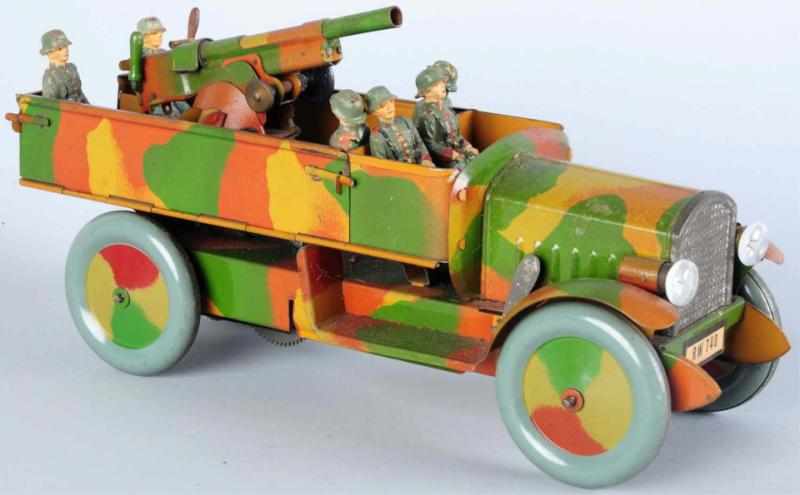 Appraisal: Early Hausser Anti-Aircraft Truck Working clockwork Electric lights Condition Excellent