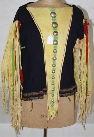 Appraisal: UTE CA LATE TH CENTURY CLOTH AND BUCKSKINNATIVE AMERICAN JACKET