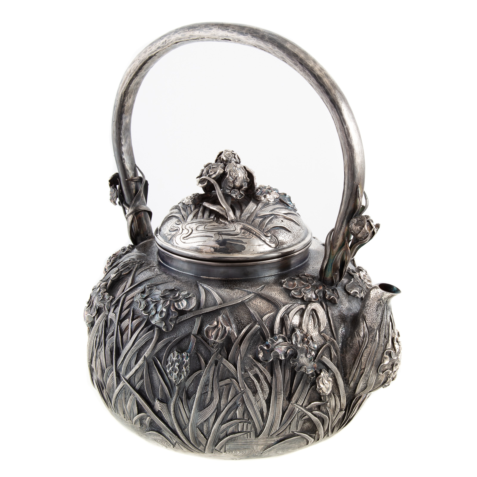 Appraisal: IMPRESSIVE JAPANESE STERLING KETTLE The underside stamped Y Konoike Pure