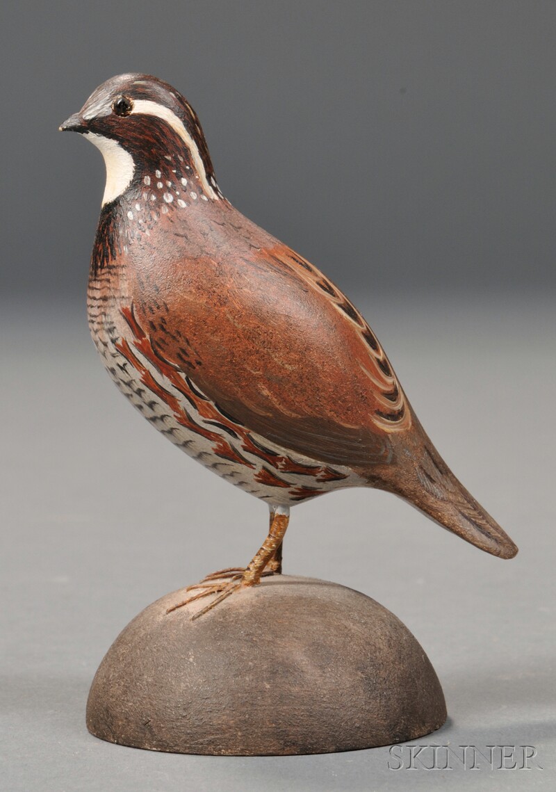 Appraisal: Wendell Gilley Carved and Painted Bobwhite Figure Southwest Harbor Maine