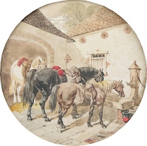 Appraisal: John Frederick Herring Jnr British - Three horses at a