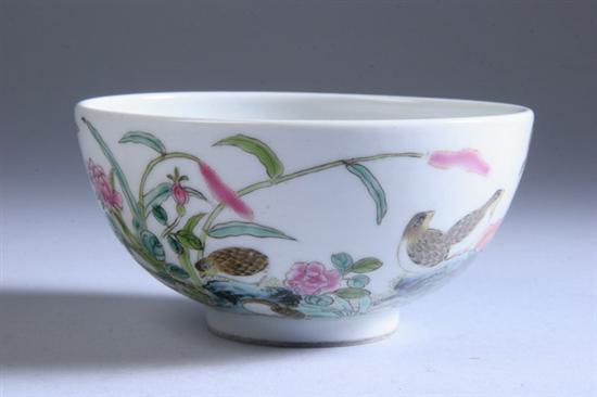 Appraisal: CHINESE FAMILLE ROSE PORCELAIN BOWL Kangxi mark Bird and floral