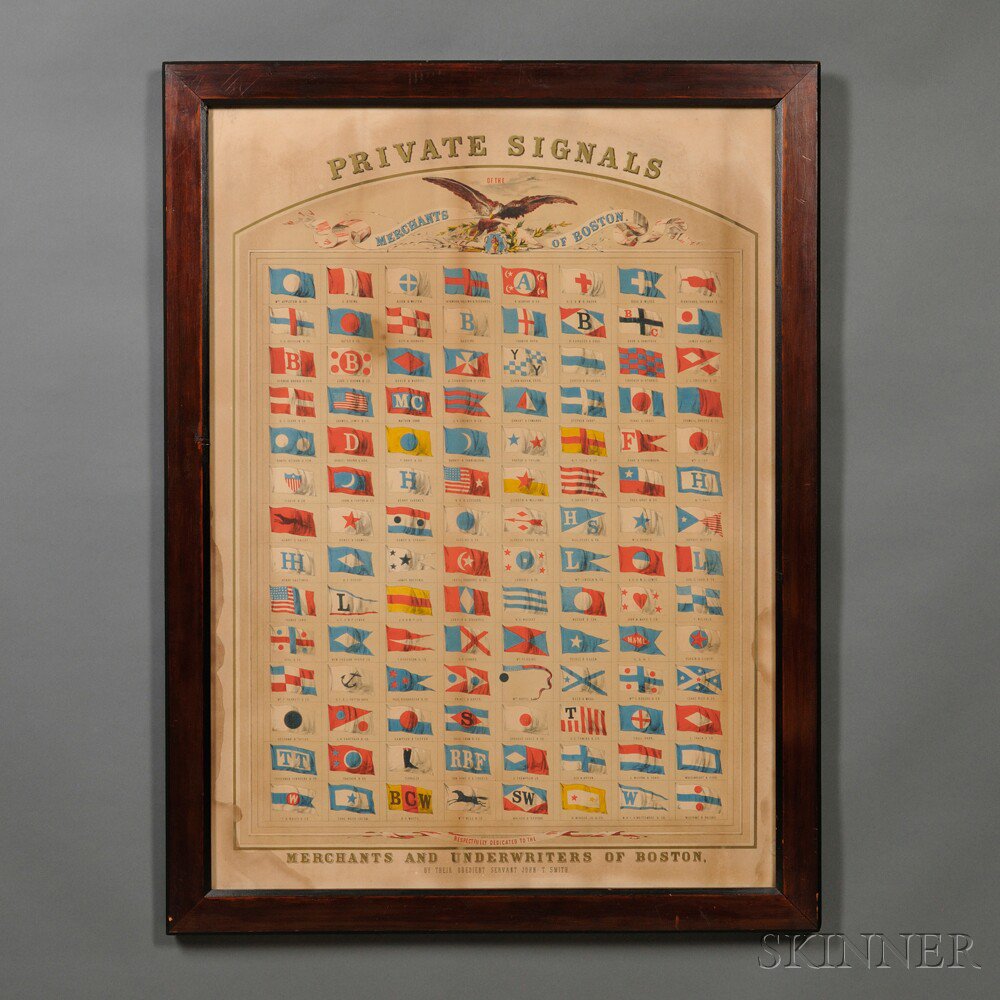 Appraisal: PRIVATE SIGNALS of the MERCHANTS of BOSTON Chromolithograph Kramer Co