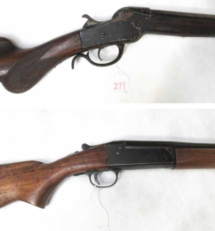 Appraisal: TWO SINGLE SHOT GAUGE SHOTGUNS the first Savage model top