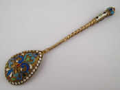 Appraisal: A cloisonne enamelled silver gilt spoon marked and BM unascribed