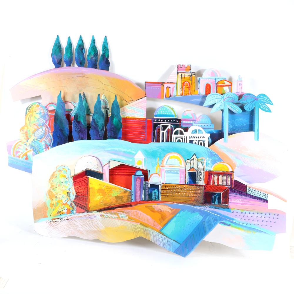 Appraisal: CALMAN SHEMI JERUSALEM LANDSCAPE B JERUSALEM LANDSCAPE LASER CUT METAL