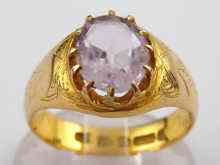 Appraisal: A Victorian carat gold rose quartz ring Chester quartz approx