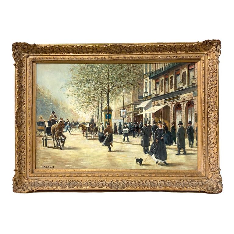 Appraisal: Paris Scene oil on canvas Signed Paris Scene oil on