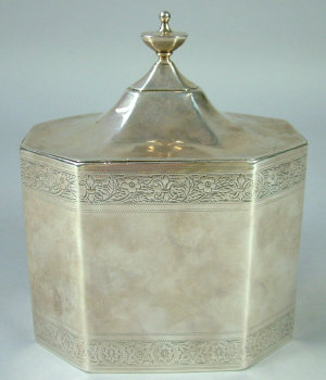 Appraisal: A George V silver tea caddy London in the George