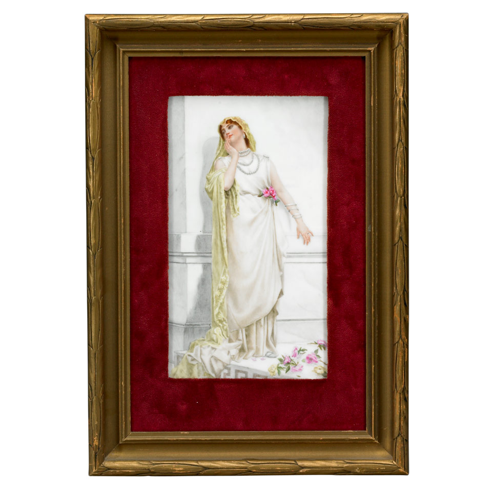 Appraisal: Miss E S Ray WOMAN STANDING IN A GRECIAN TOGA