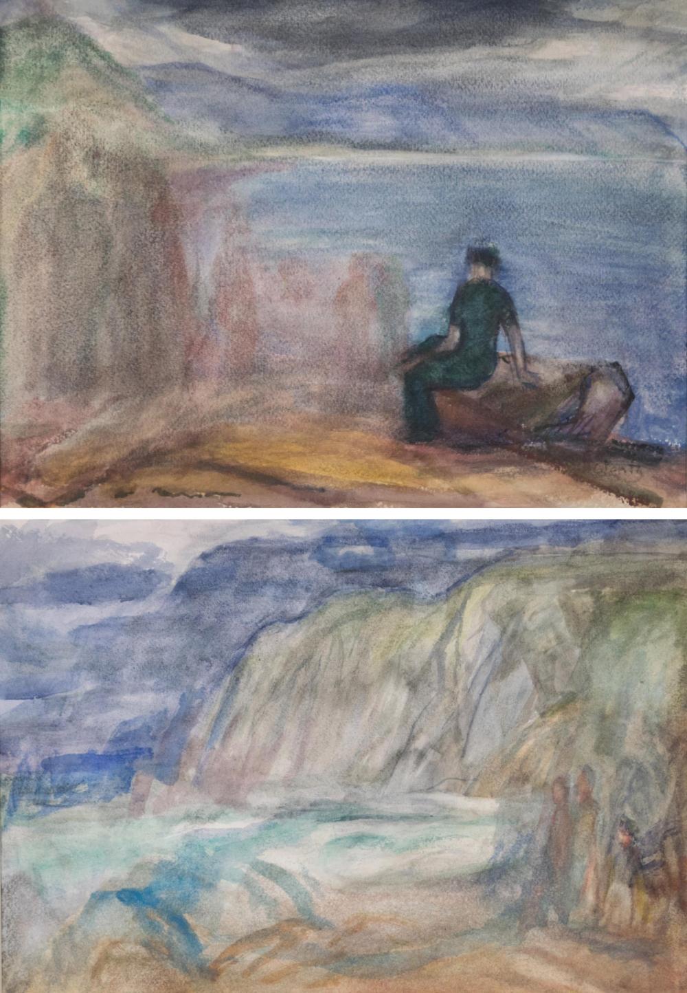 Appraisal: HENRY HARRY WENTZ Oregon - two watercolors on paper both