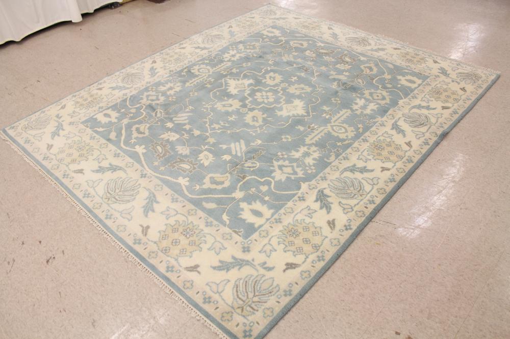 Appraisal: HAND KNOTTED ORIENTAL CARPET Indo-Persian overall floral tracery on light