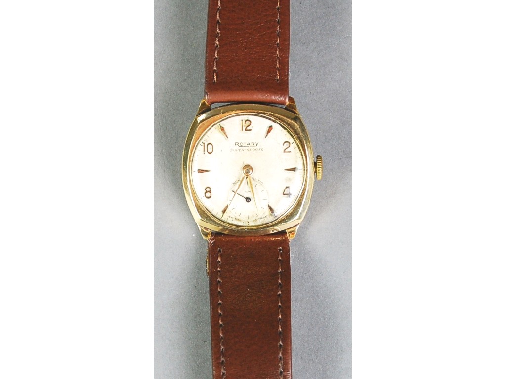 Appraisal: GENTS ROTARY 'SUPER SPORTS' ct GOLD WRIST WATCH with circular